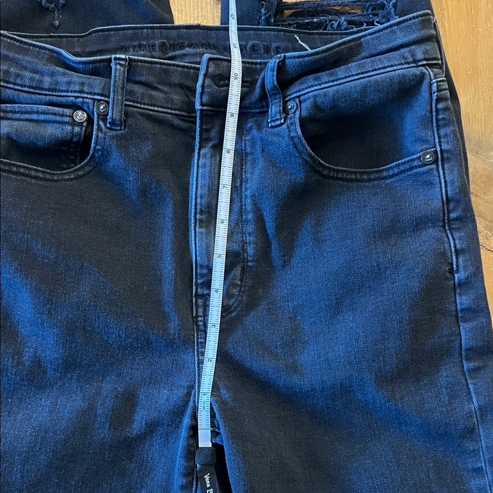 American Eagle Outfitters Black Skinny Jeans with Frayed Hem - Picture 8 of 8
